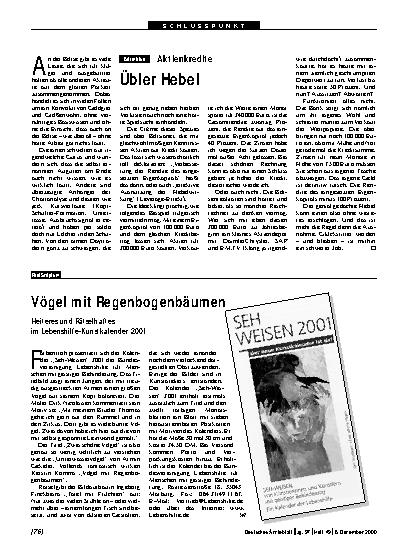 Vorschauseite 1: Post Scriptum: Vögel mit Regenbogenbäumen