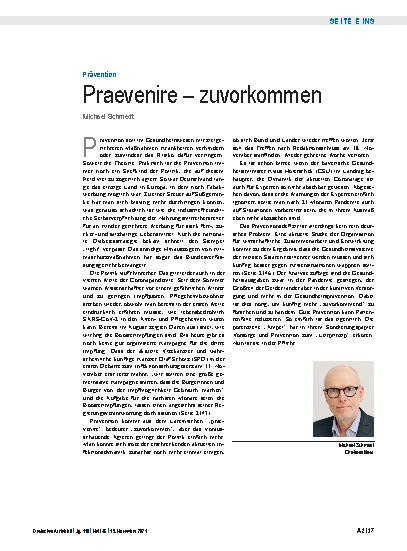 Vorschauseite 1: Prävention: Praevenire – zuvorkommen