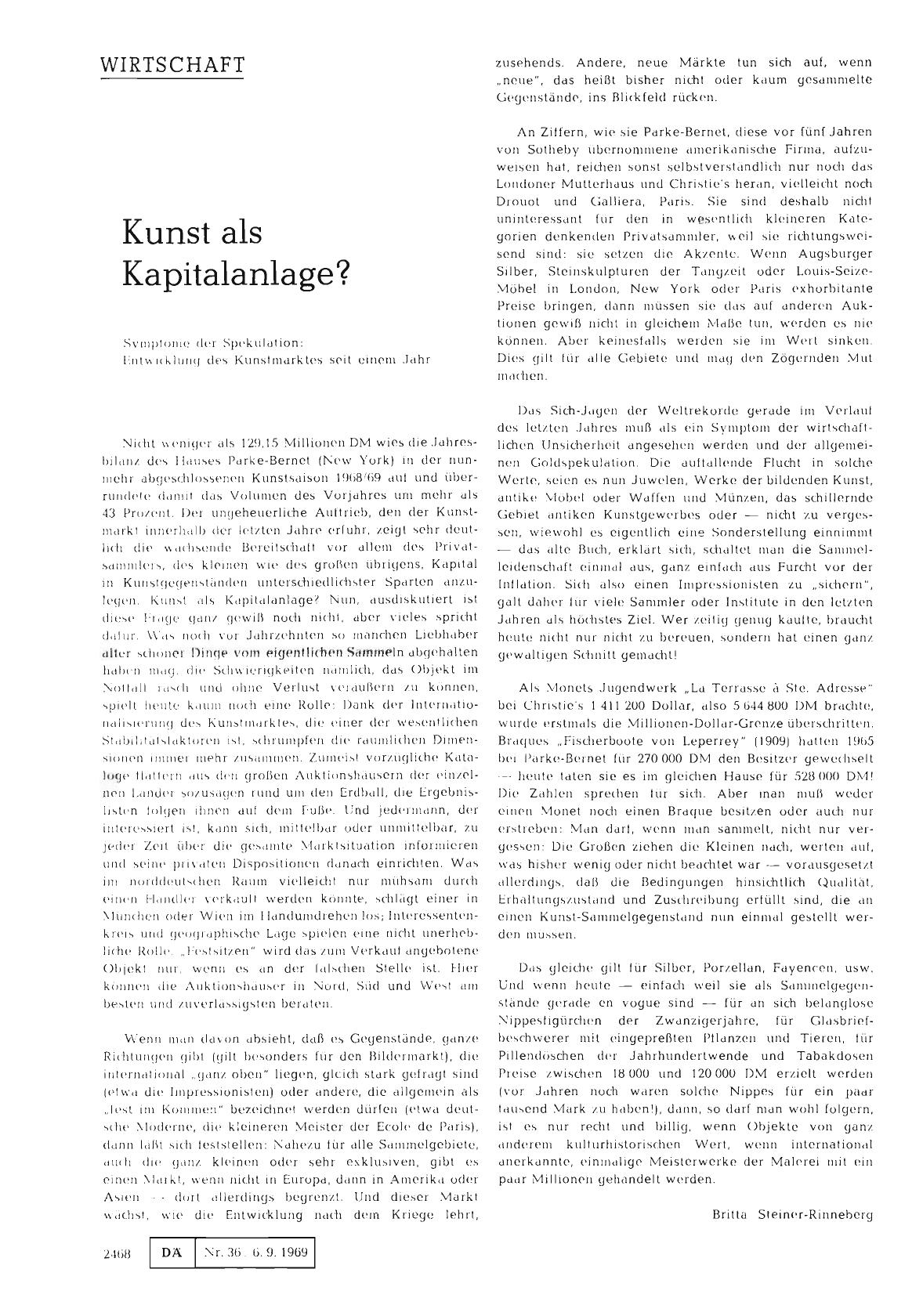 Vorschauseite 1: Kunst als Kapitalanlage?