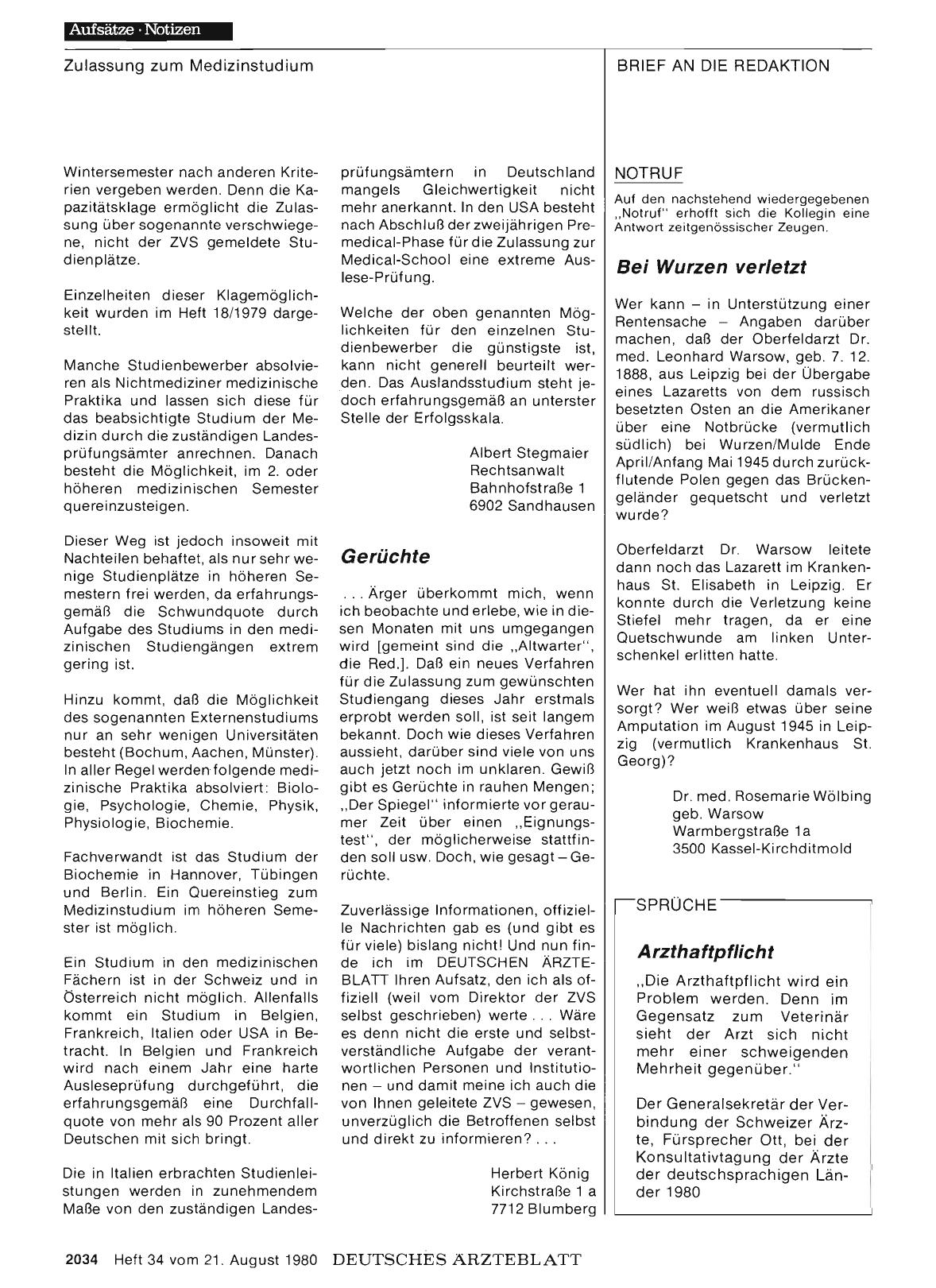 Vorschauseite 1: Das neue Zulassungsrecht für Medizin: Gerüchte