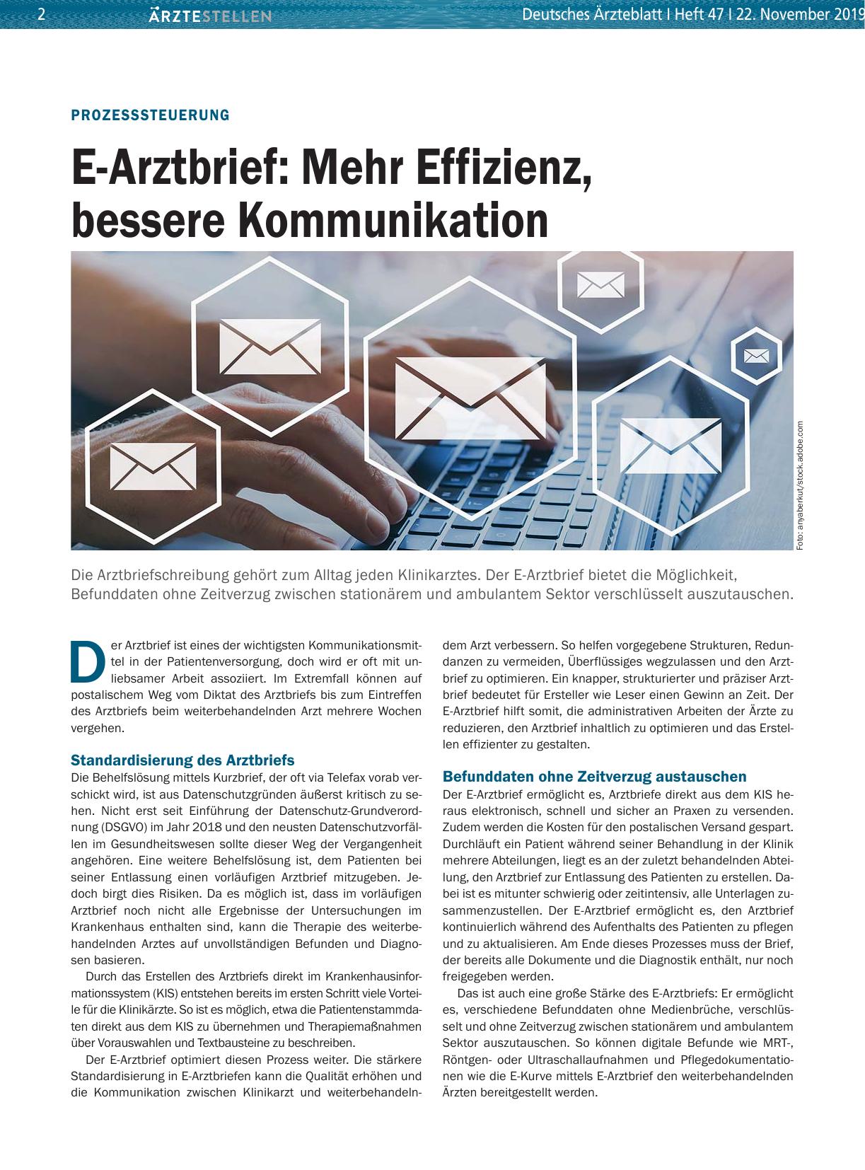 Vorschauseite 1: Prozesssteuerung: E-Arztbrief – Mehr Effizienz, bessere Kommunikation