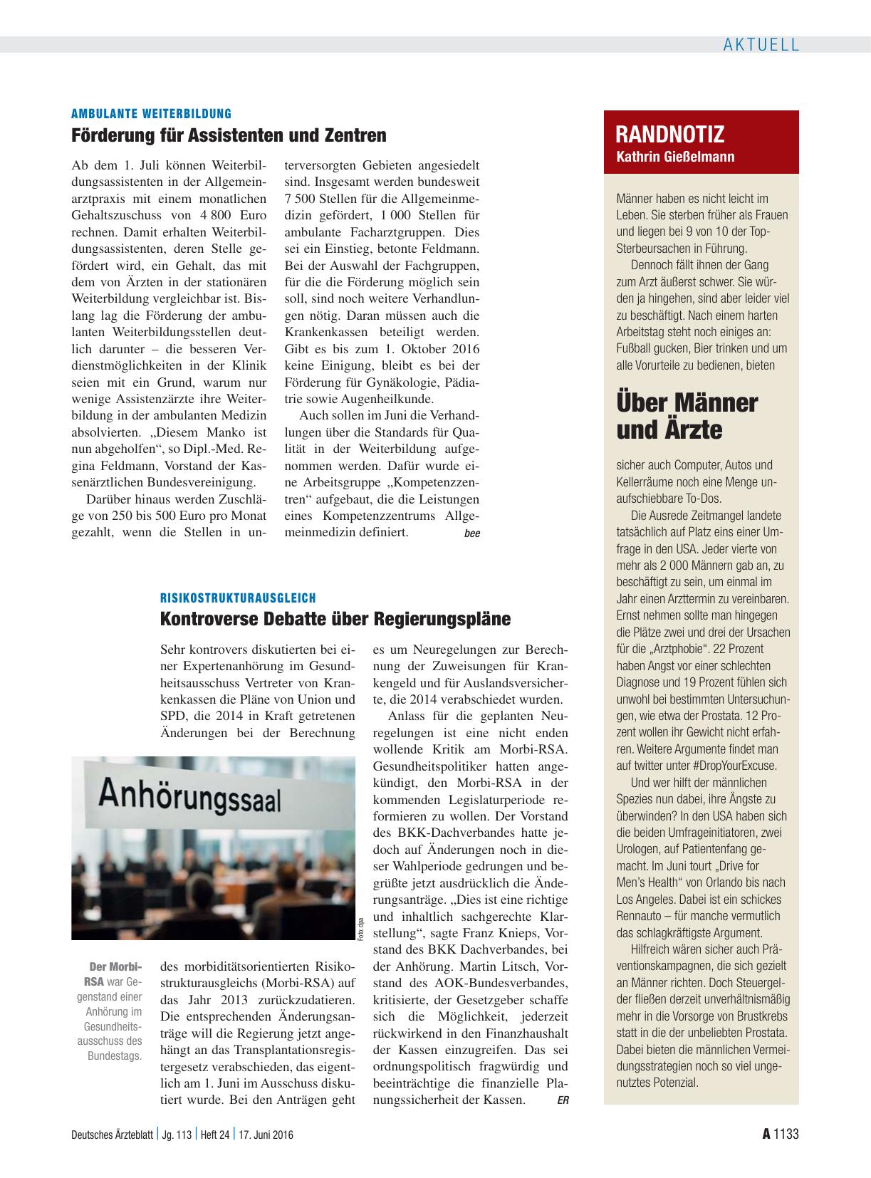 Vorschauseite 1: Randnotiz: Über Männer und Ärzte