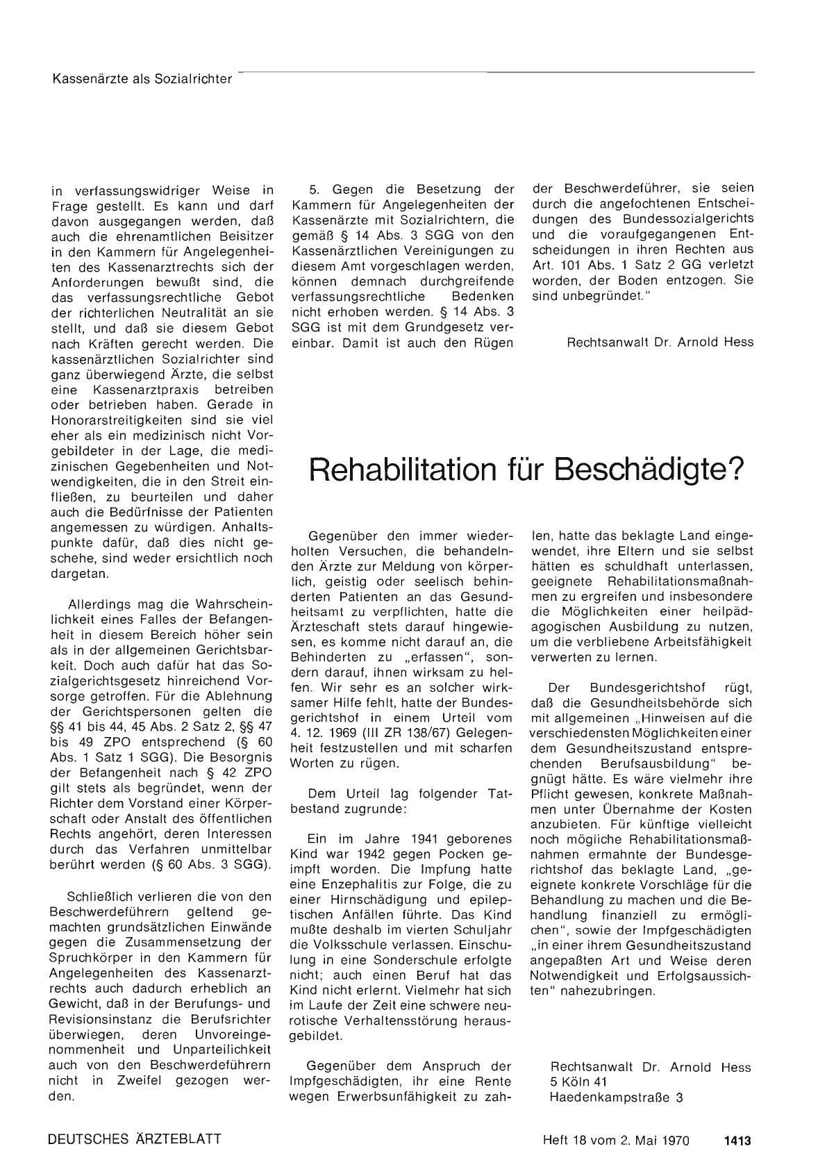 Vorschauseite 1: Rehabilitation für Beschädigte?