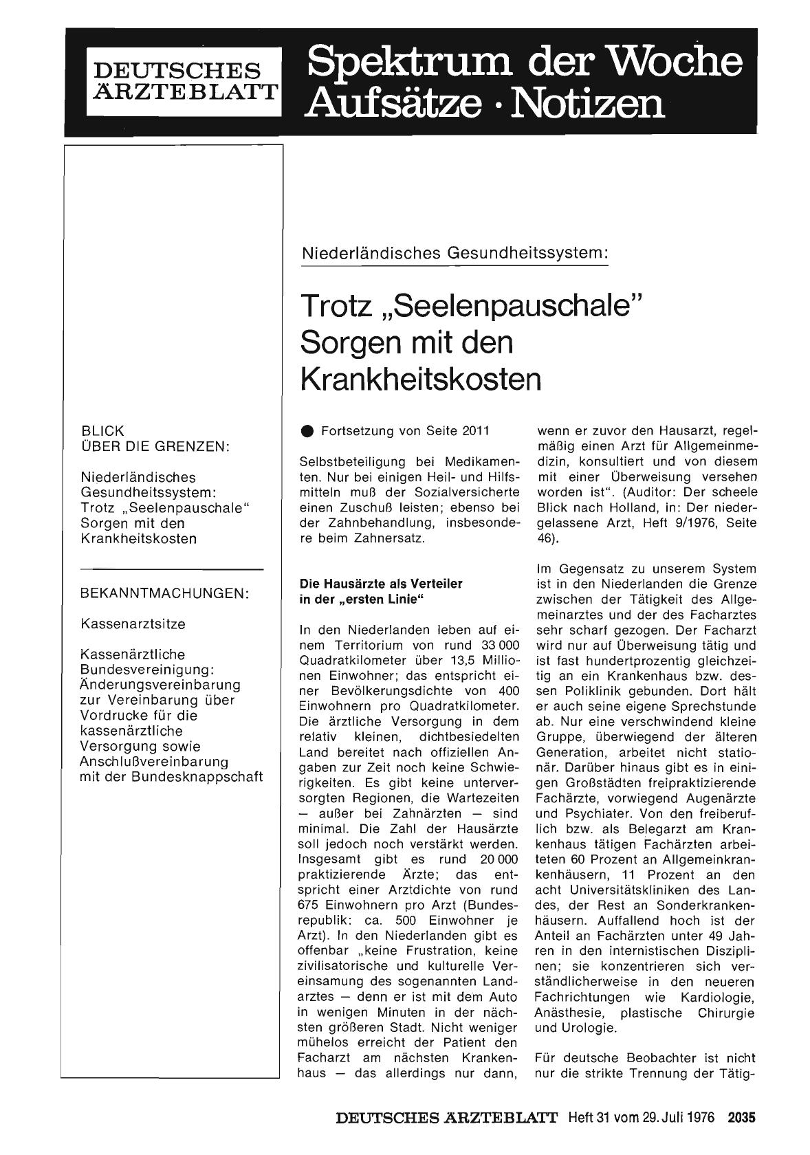 Vorschauseite 1: Niederländisches Gesundheitssystem: Trotz „Seelenpauschale“ Sorgen mit den Krankheitskosten (Teil 2)