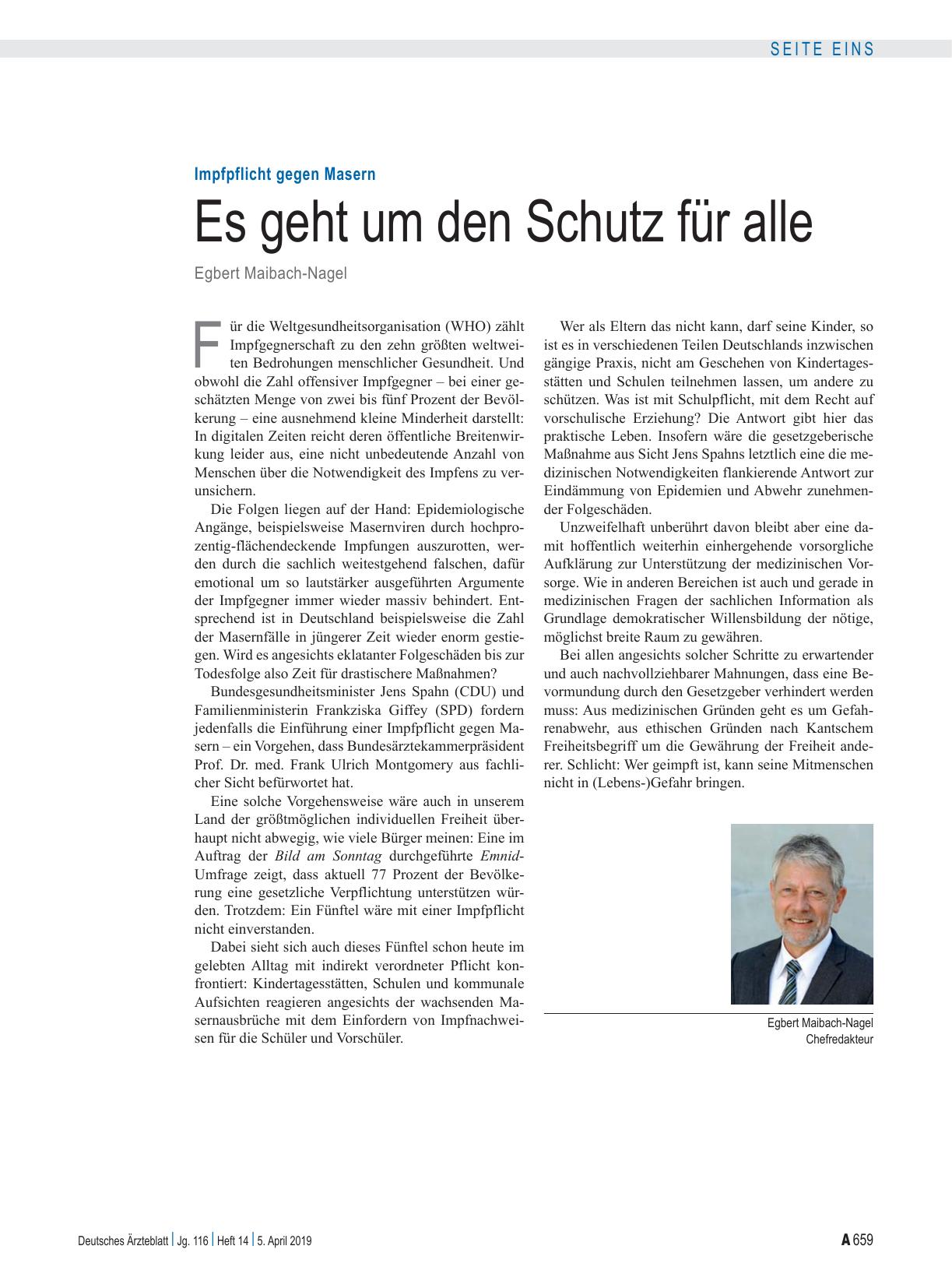 Vorschauseite 1: Impfpflicht gegen Masern: Es geht um den Schutz für alle