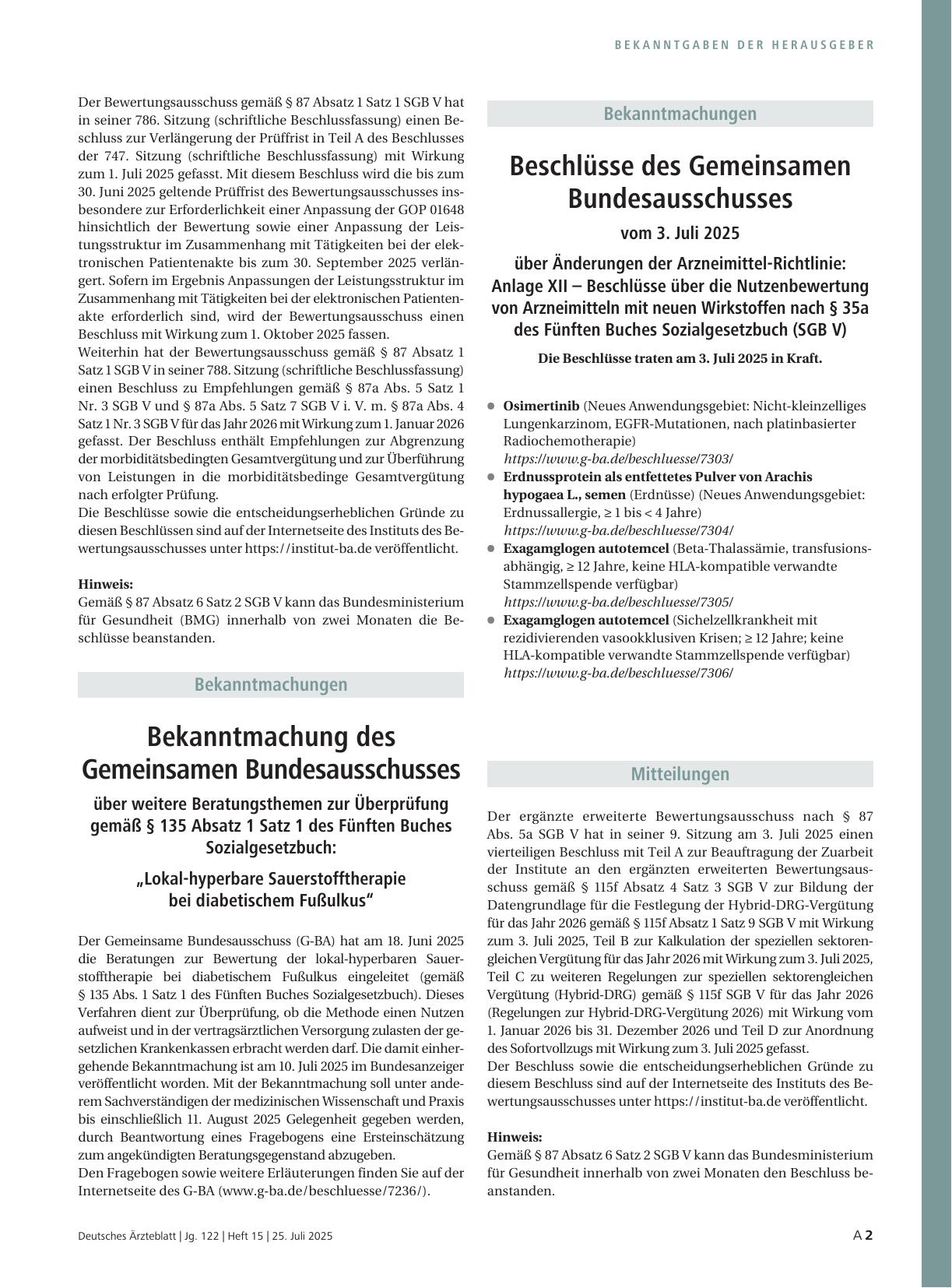 Vorschauseite 3: Mitteilungen