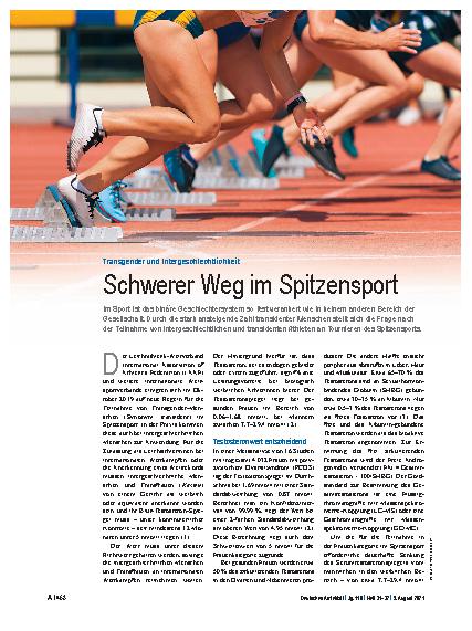 Vorschauseite 1: Transgender und Intergeschlechtlichkeit: Schwerer Weg im Spitzensport