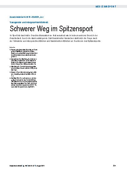 Vorschauseite 4: Transgender und Intergeschlechtlichkeit: Schwerer Weg im Spitzensport