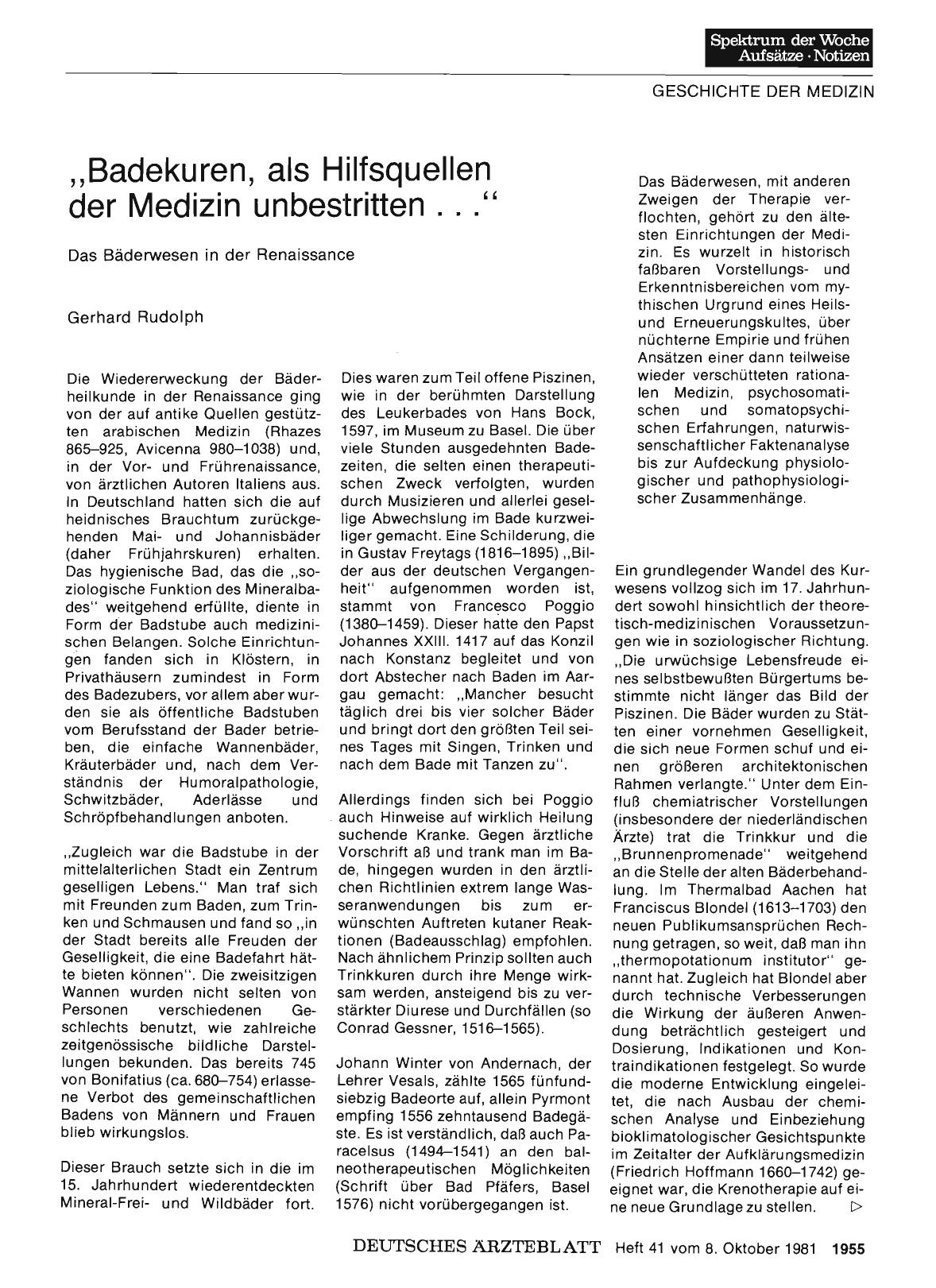 Vorschauseite 1: „Badekuren, als Hilfsquellen der Medizin unbestritten. .. "