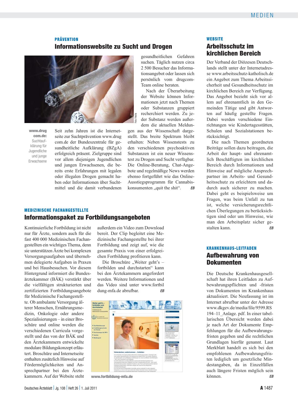 Vorschauseite 1: Website: Arbeitsschutz im kirchlichen Bereich