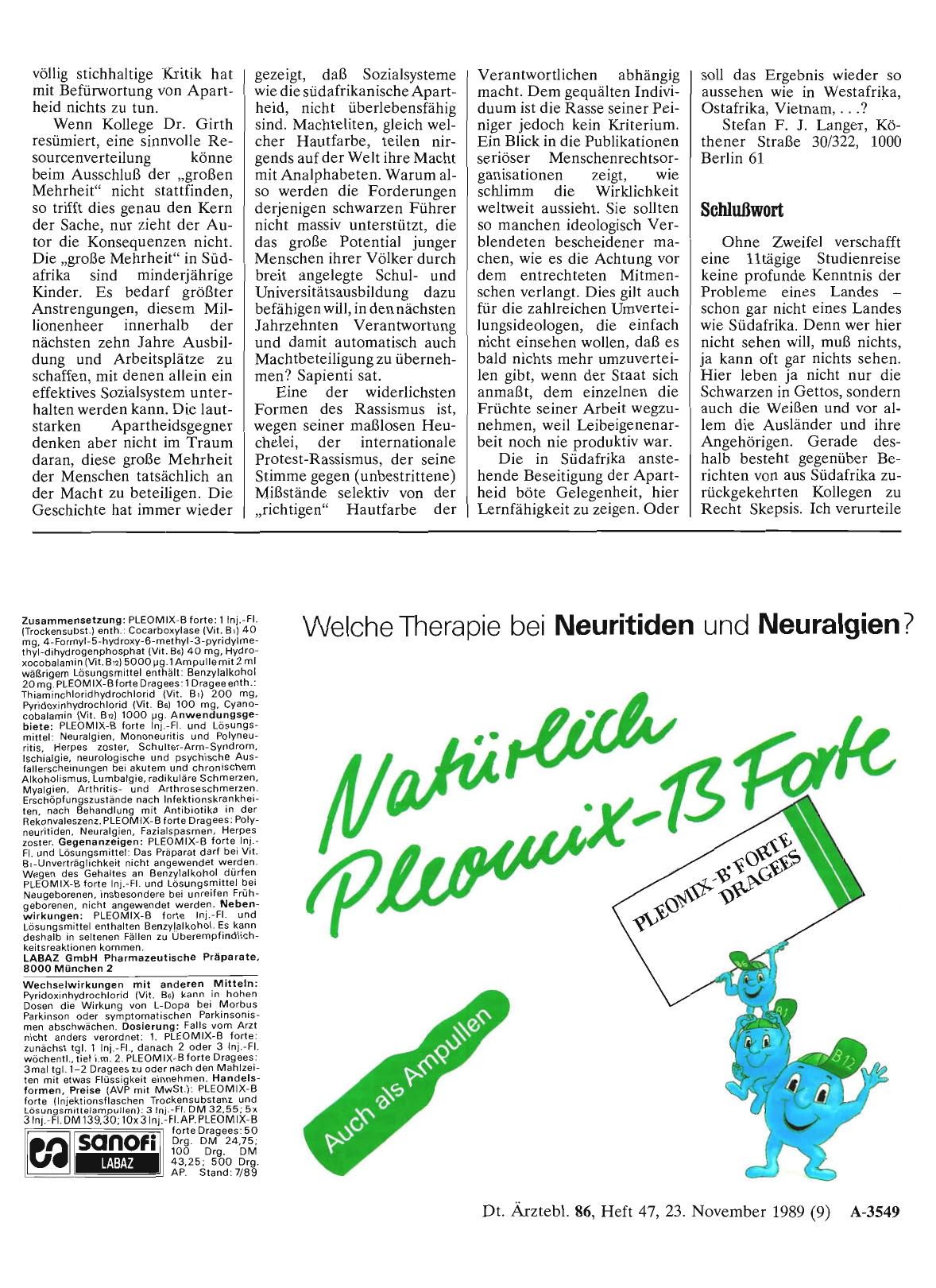 Vorschauseite 1: SÜDAFRIKA: Schlußwort
