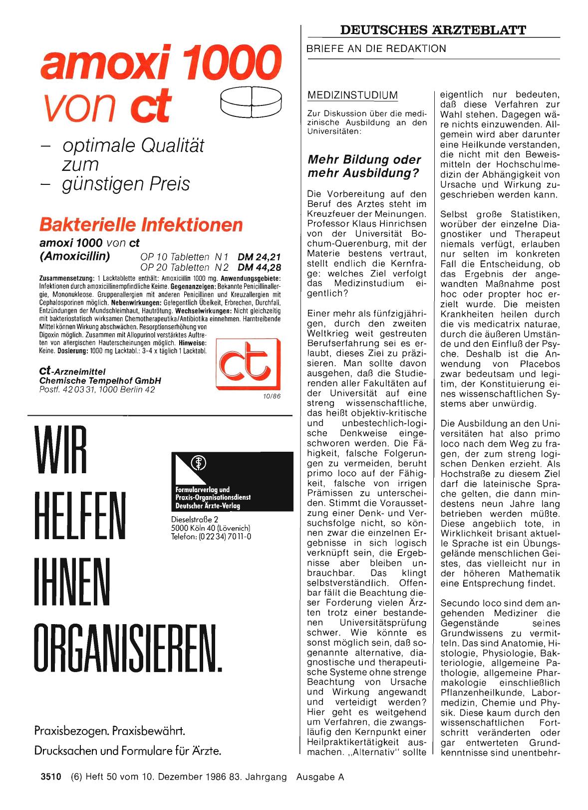 Vorschauseite 1: MEDIZINSTUDIUM: Mehr Bildung oder mehr Ausbildung?