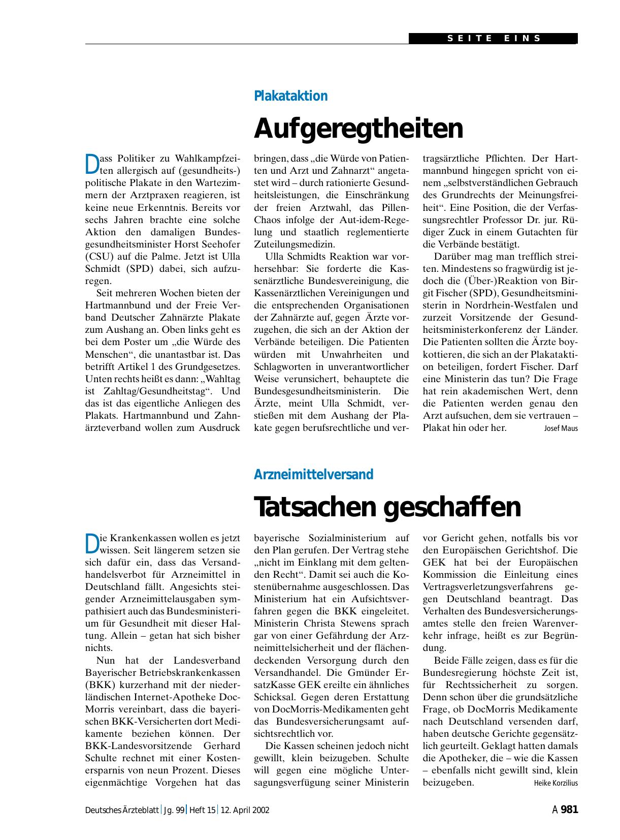 Vorschauseite 1: Arzneimittelversand: Tatsachen geschaffen
