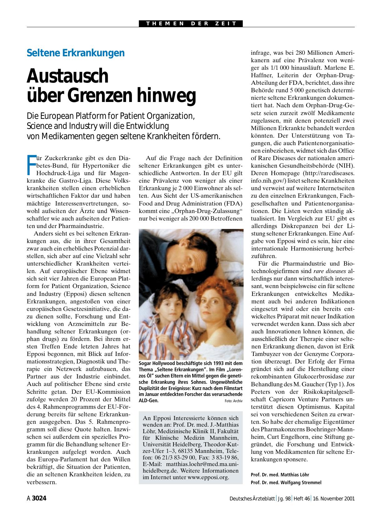 Vorschauseite 1: Seltene Erkrankungen: Austausch über Grenzen hinweg