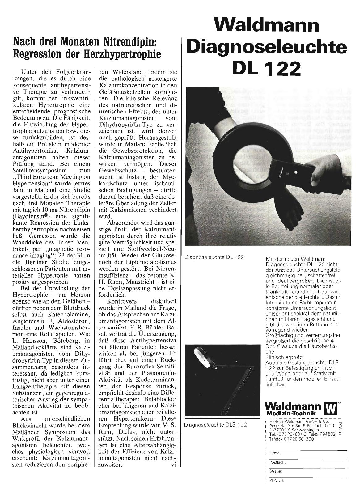 Vorschauseite 1: Nach drei Monaten Nitrendipin: Regression der Herzhypertrophie