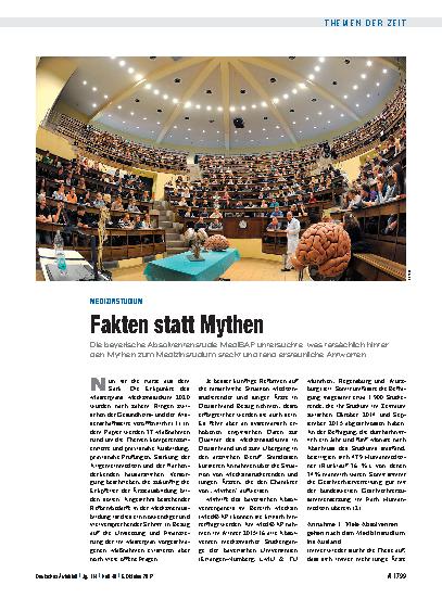 Vorschauseite 1: Medizinstudium: Fakten statt Mythen