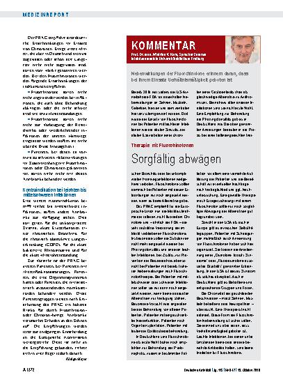 Vorschauseite 1: Therapie mit Fluorchinolonen: Sorgfältig abwägen