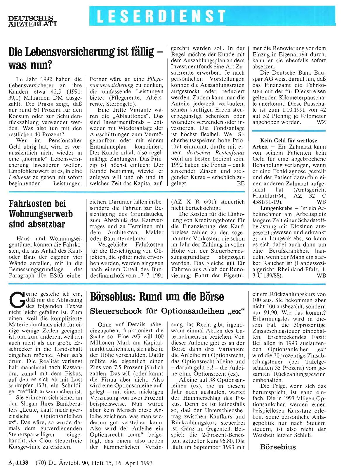 Vorschauseite 1: Die Lebensversicherung ist fällig — was nun?