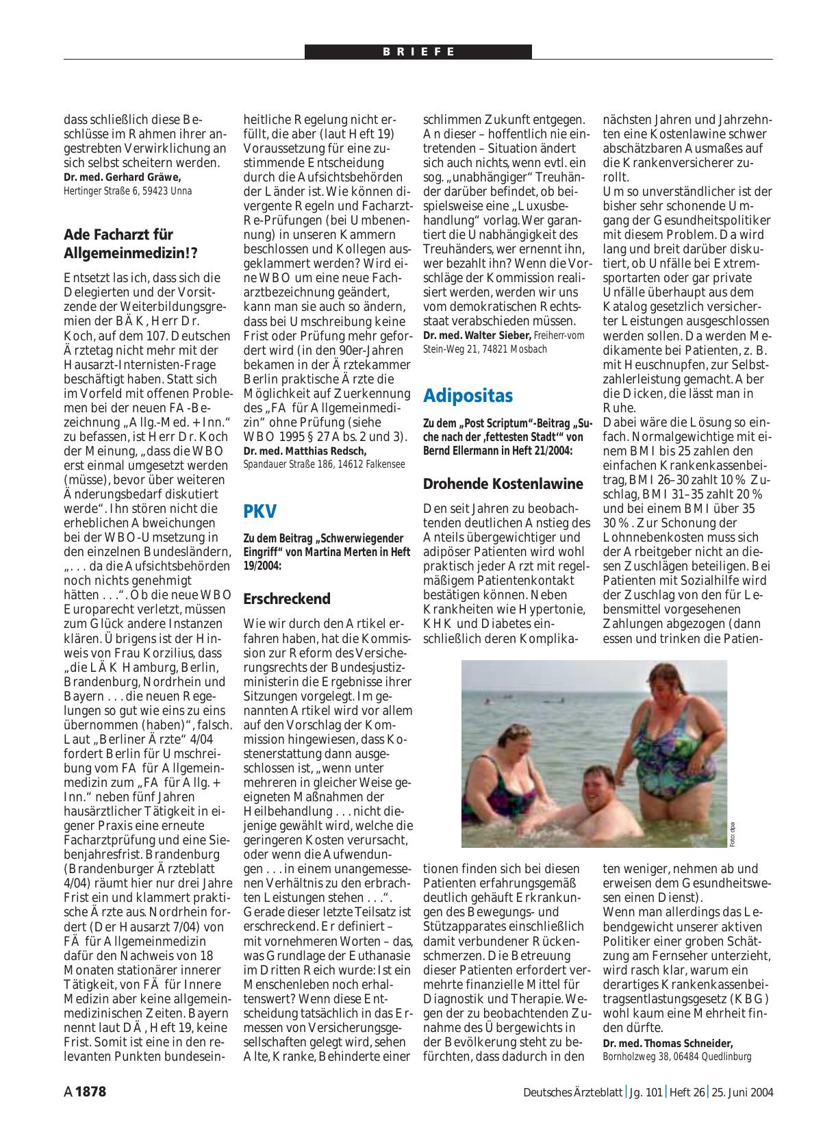 Vorschauseite 1: Adipositas: Drohende Kostenlawine