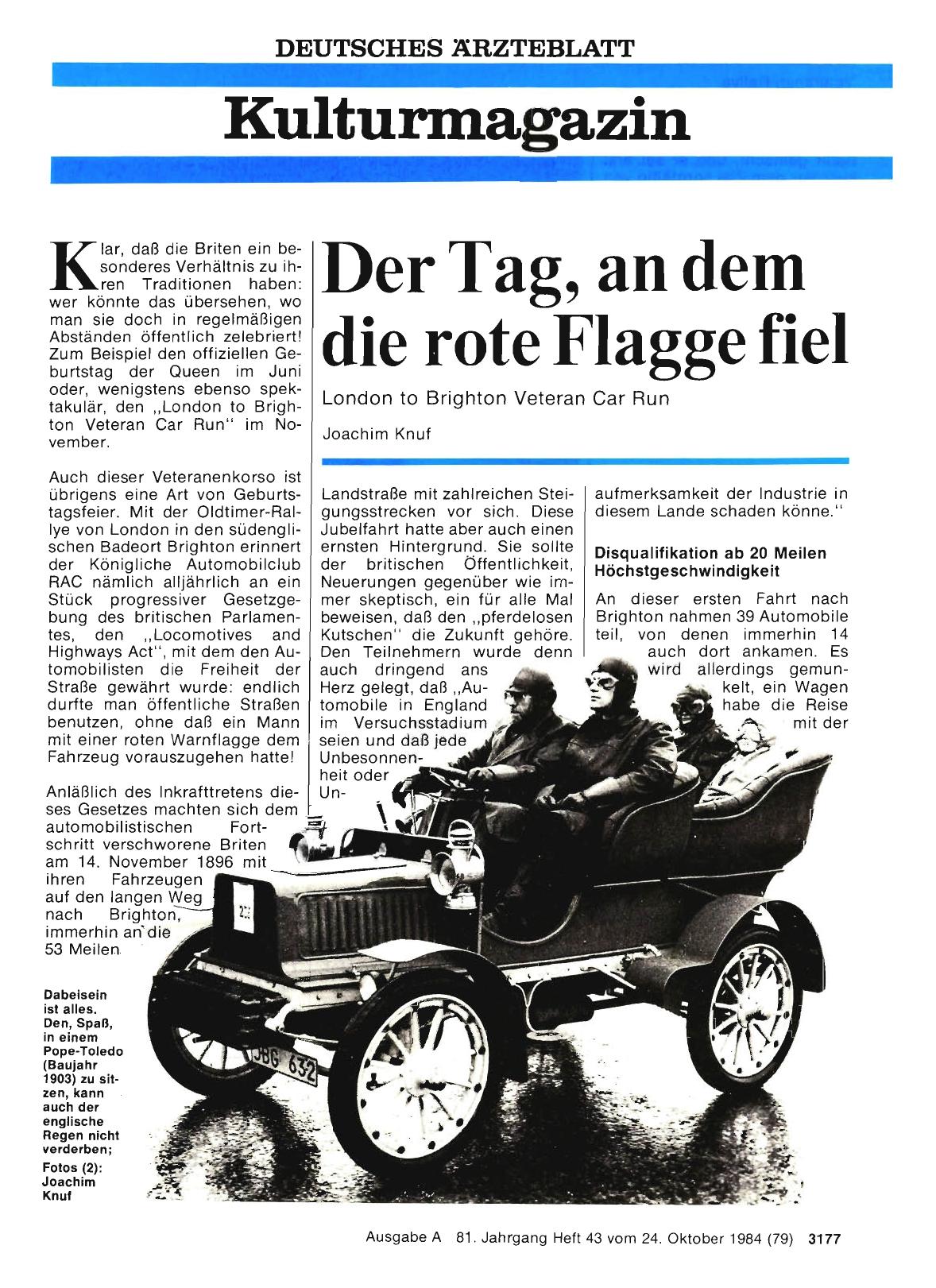 Vorschauseite 1: Der Tag, an dem die rote Flagge fiel: London to Brighton Veteran Car Run