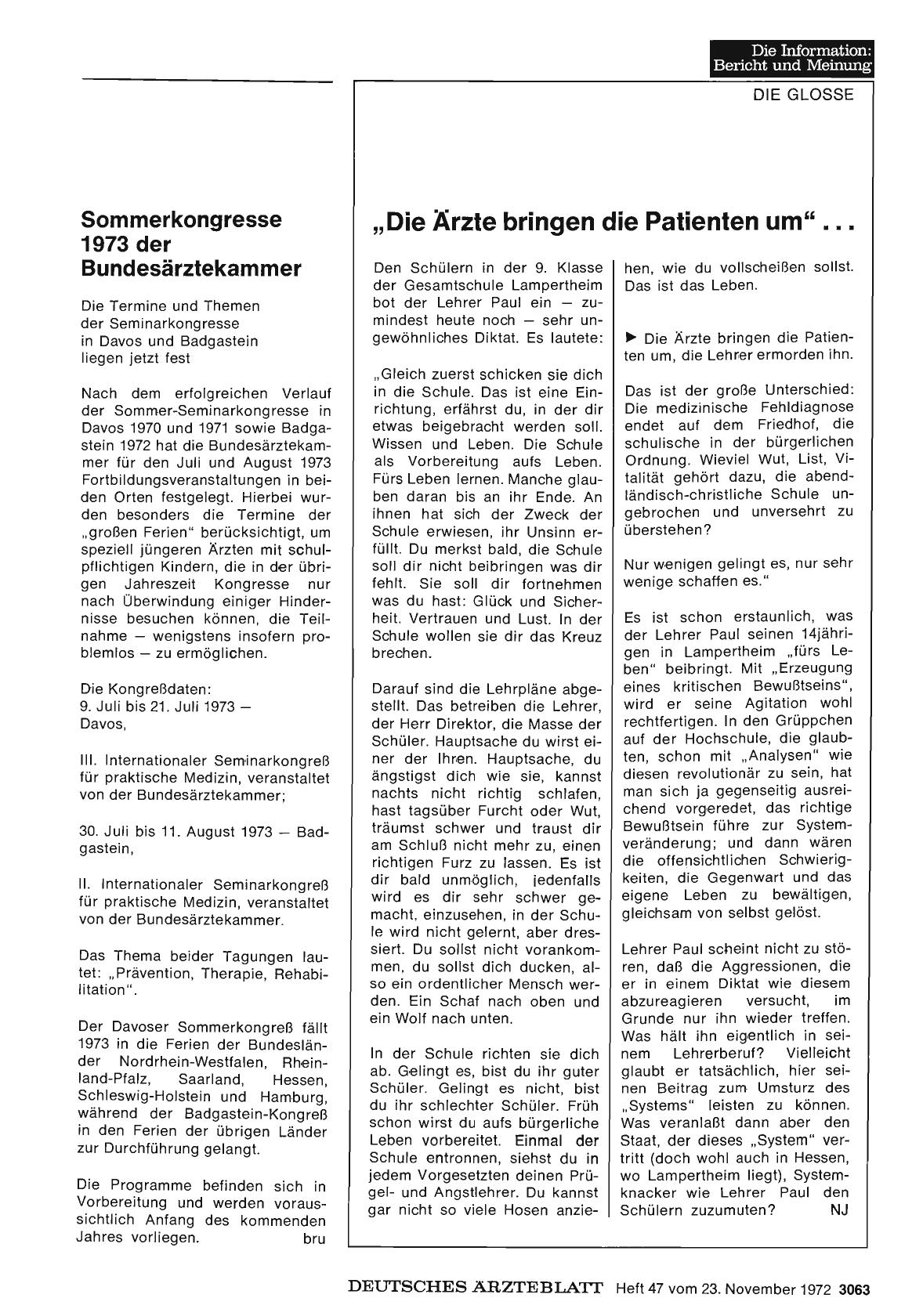 Vorschauseite 1: "Die Ärzte bringen die Patienten um". ..