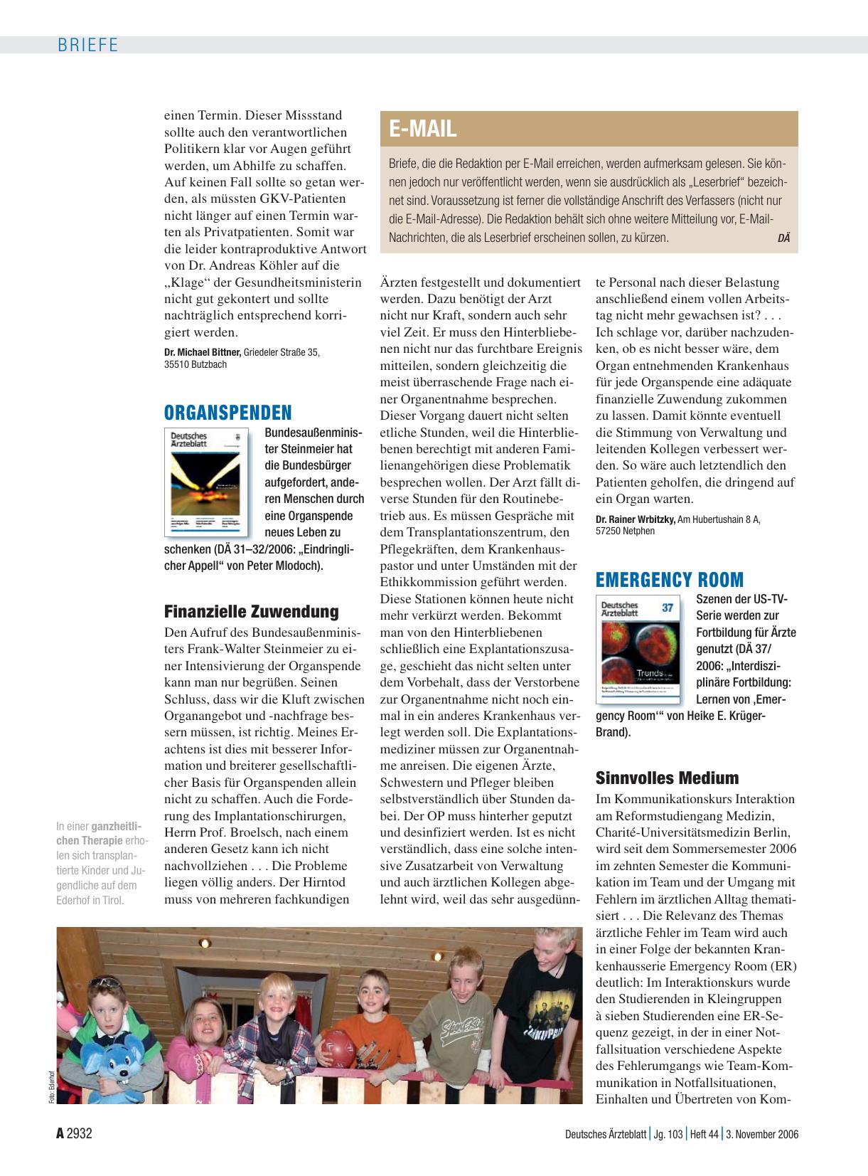 Vorschauseite 1: Emergency Room: Sinnvolles Medium