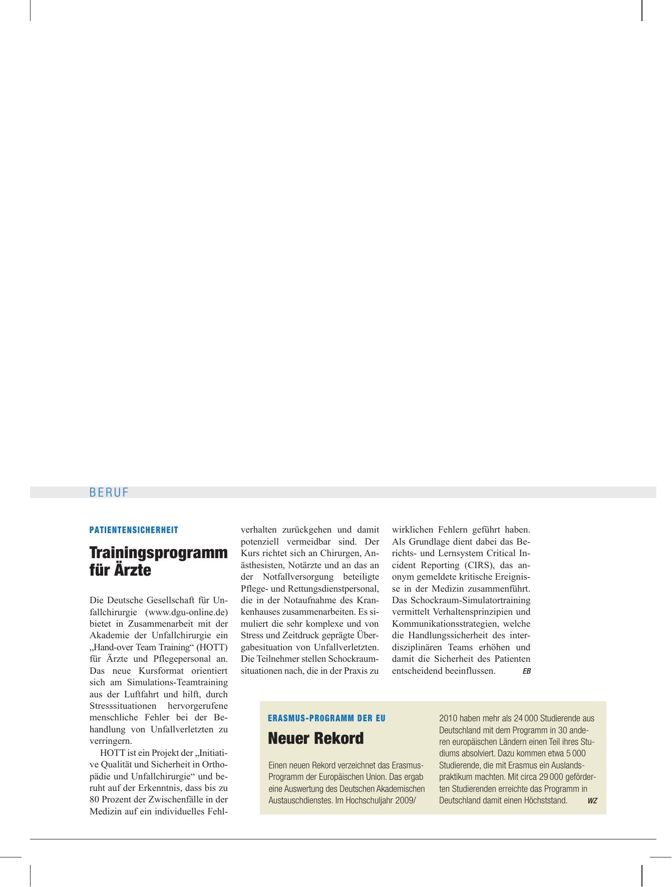 Vorschauseite 1: Patientensicherheit: Trainingsprogramm für Ärzte