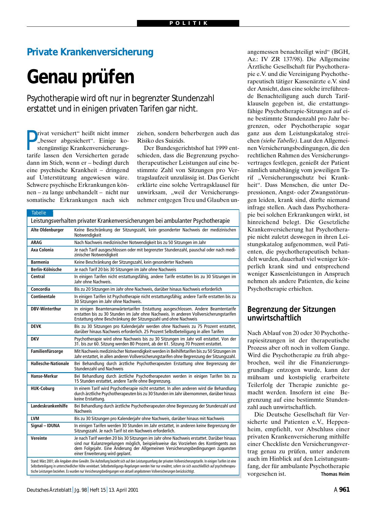 Vorschauseite 1: Private Krankenversicherung: Genau prüfen