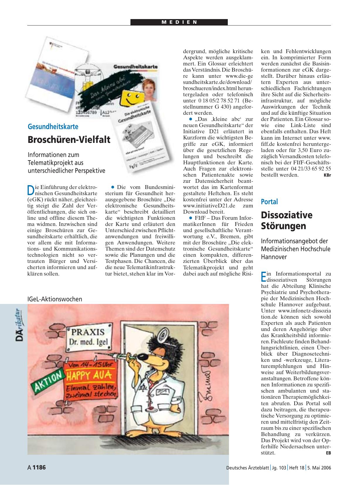 Vorschauseite 1: Gesundheitskarte: Broschüren-Vielfalt
