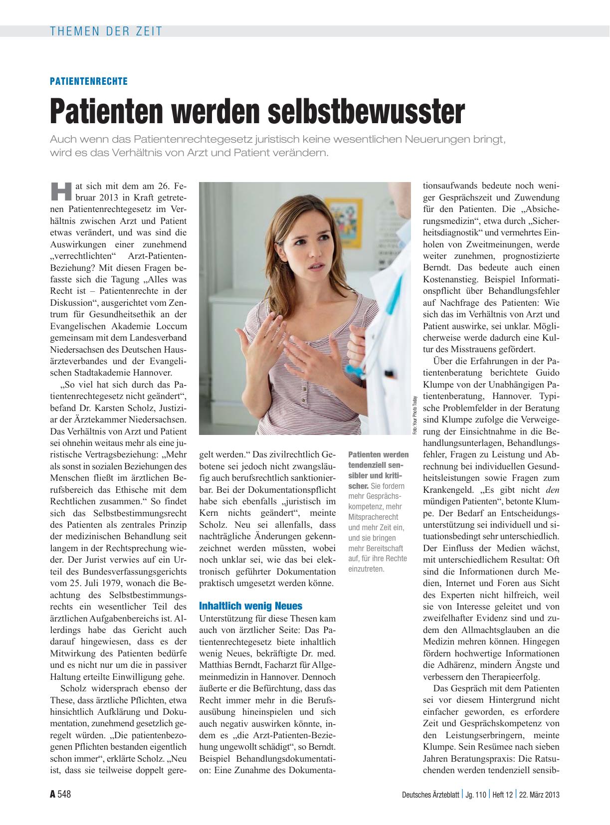 Vorschauseite 1: Patientenrechte: Patienten werden selbstbewusster