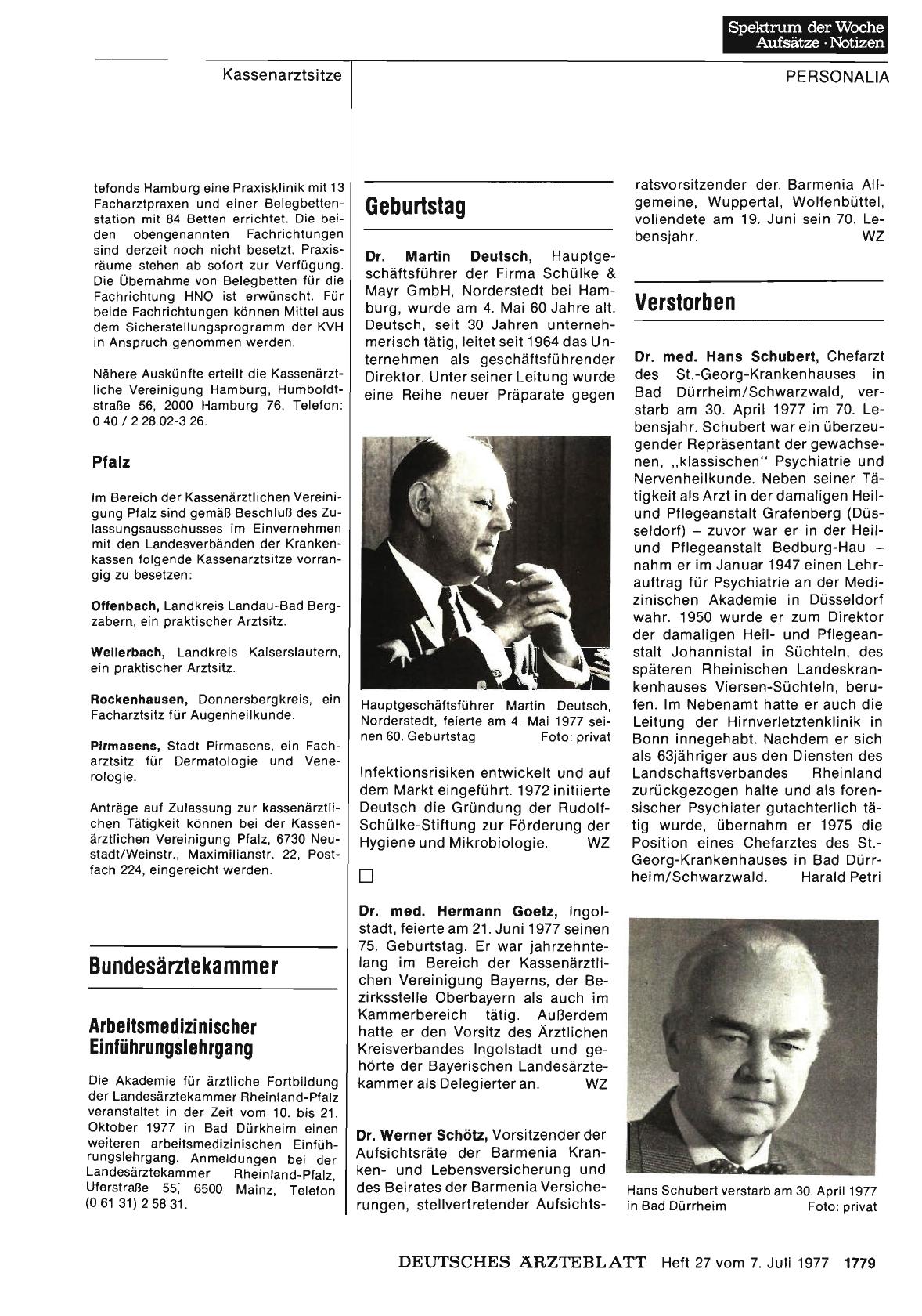 Vorschauseite 1: Verstorben