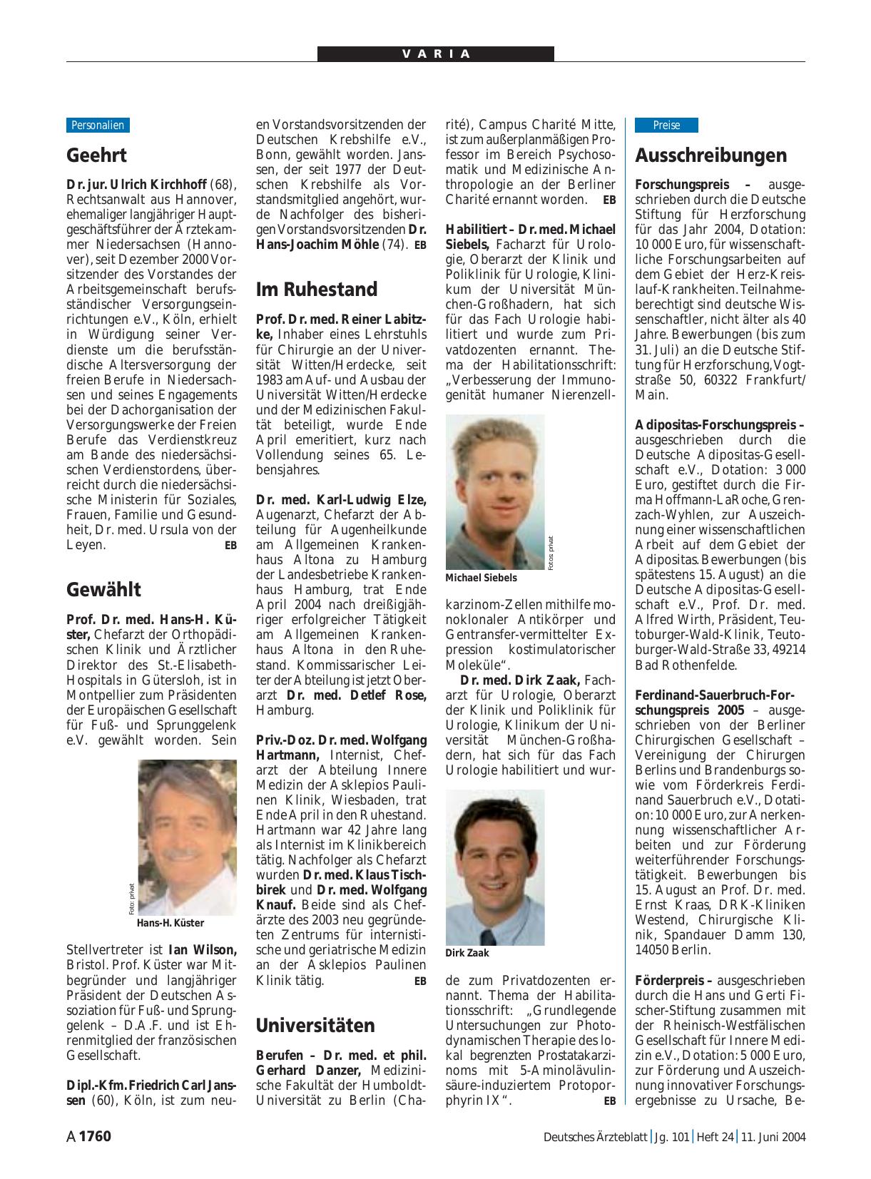 Vorschauseite 1: Geehrt