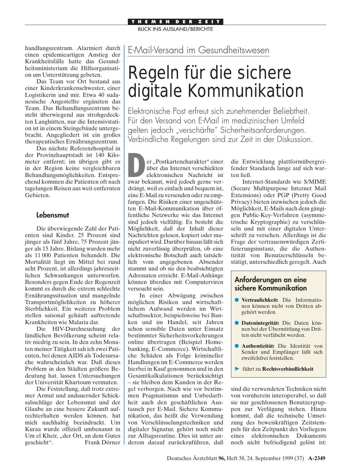 Vorschauseite 1: E-Mail-Versand im Gesundheitswesen: Regeln für die sichere digitale Kommunikation