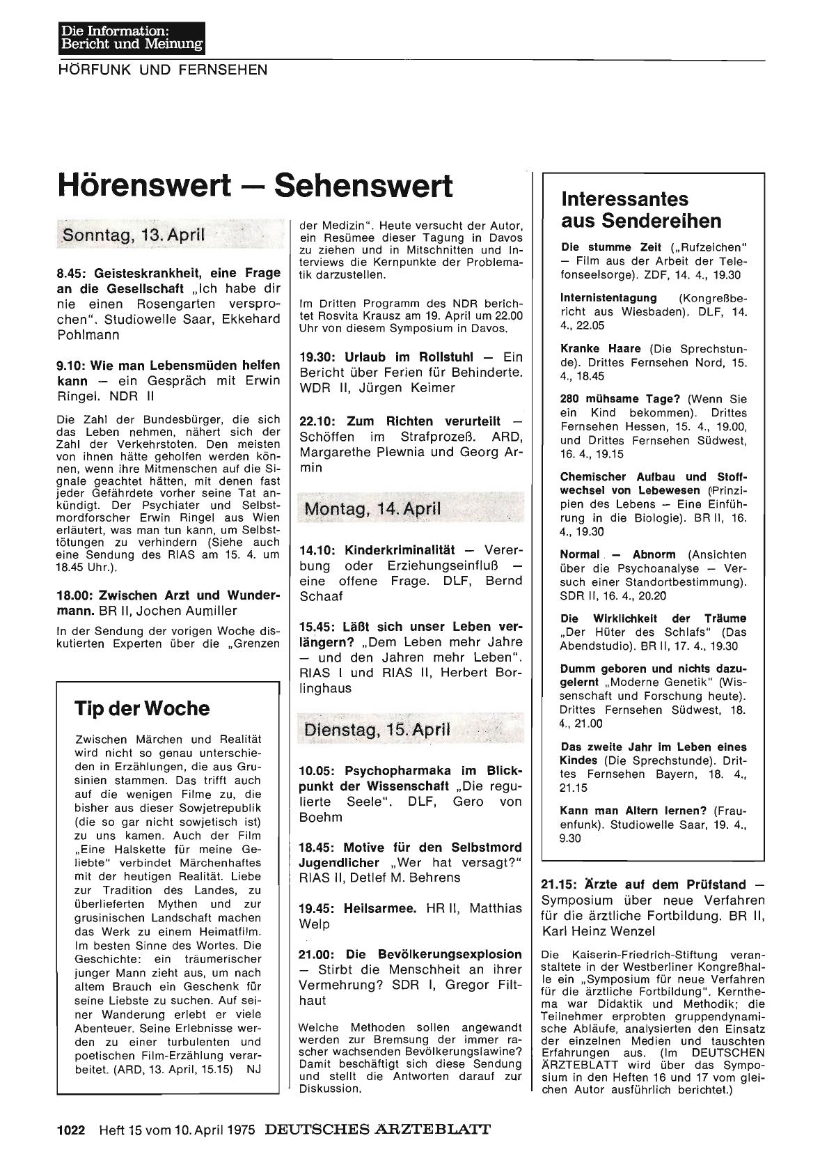 Vorschauseite 1: Hörenswert — Sehenswert