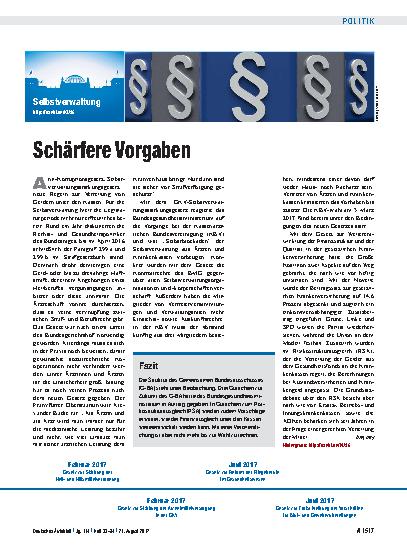 Vorschauseite 1: Selbstverwaltung: Schärfere Vorgaben
