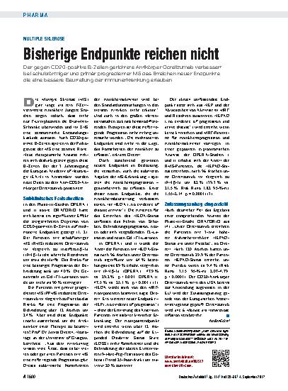 Vorschauseite 1: Multiple Sklerose: Bisherige Endpunkte reichen nicht