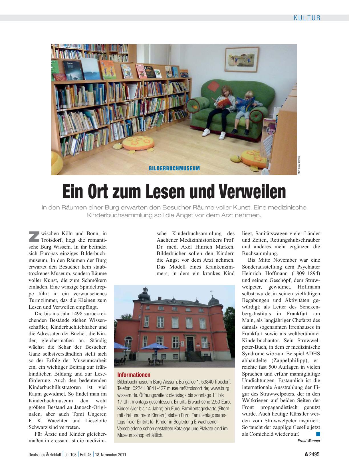 Vorschauseite 1: Bilderbuchmuseum: Ein Ort zum Lesen und Verweilen
