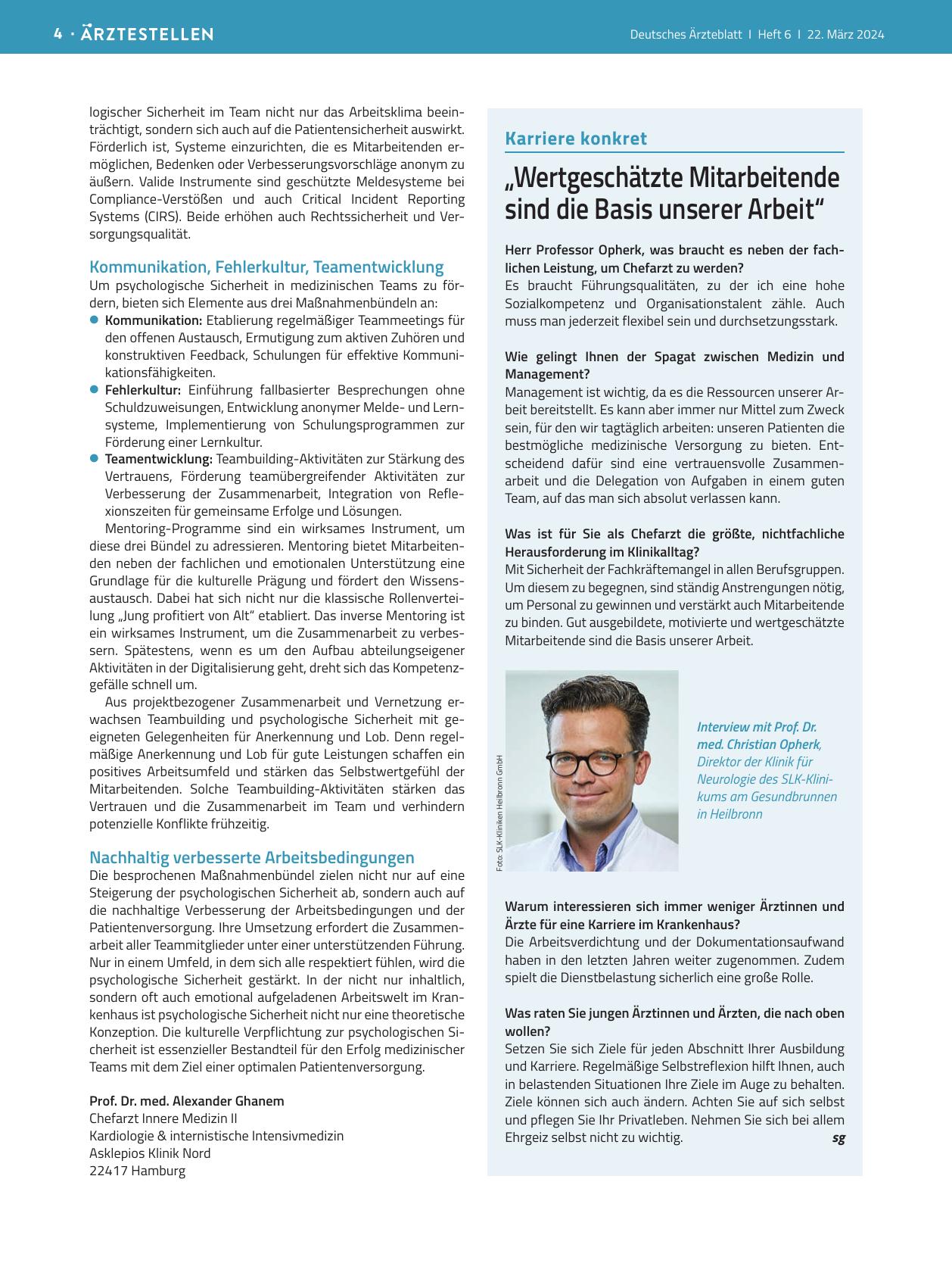 Vorschauseite 1: "Wertgeschätzte Mitarbeitende sind die Basis unserer Arbeit. "