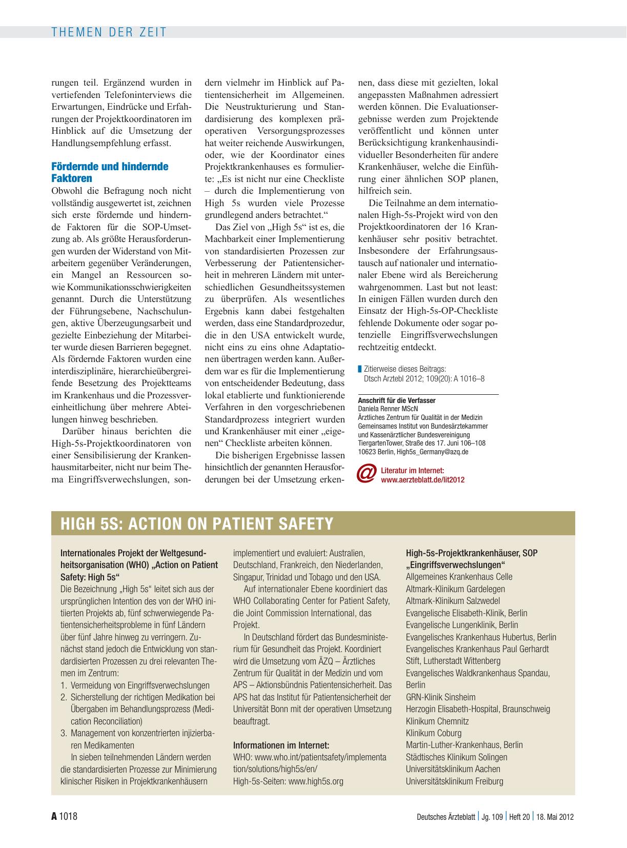 Vorschauseite 3: Patientensicherheit: Das Verwechslungsrisiko bei Eingriffen verringern