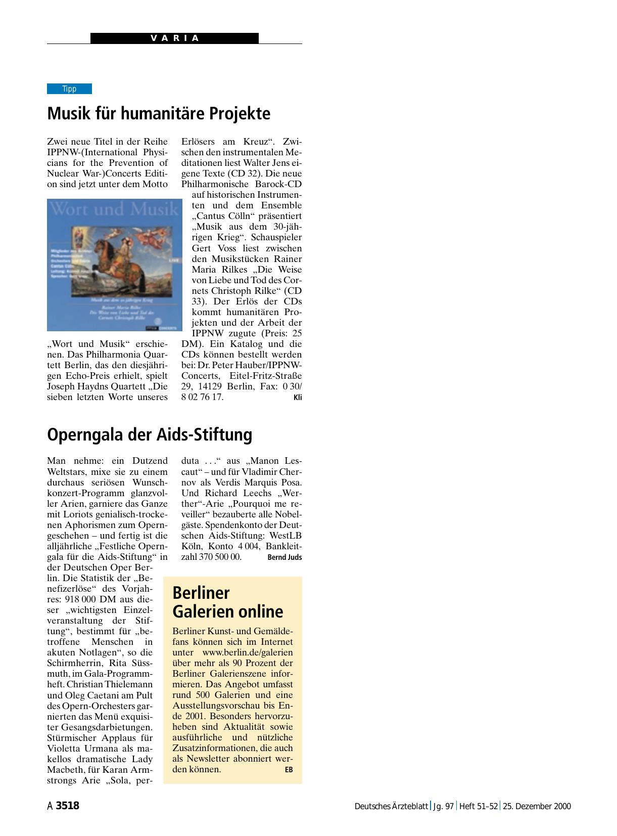 Vorschauseite 1: Berliner: Galerien online