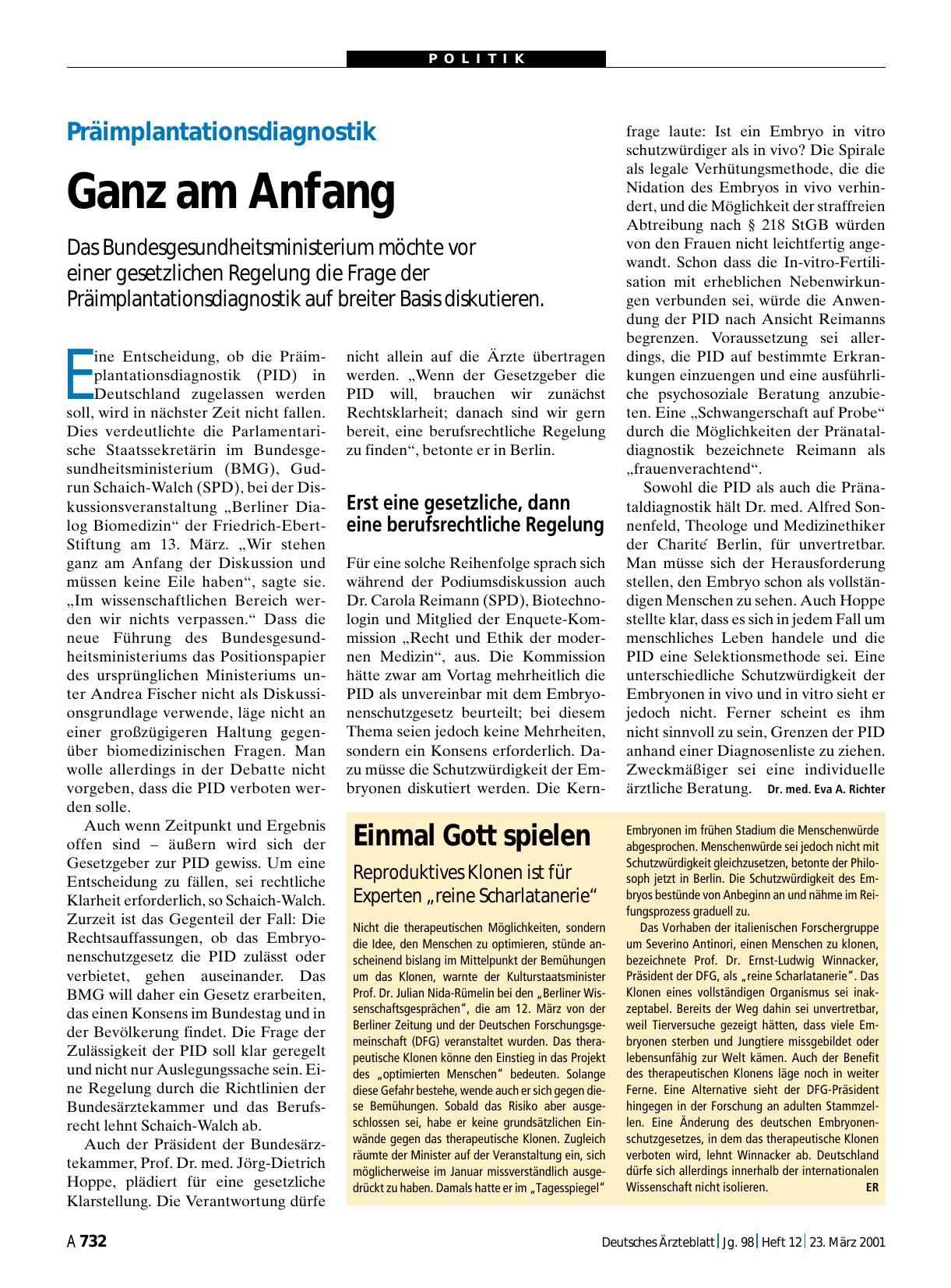 Vorschauseite 1: Einmal Gott spielen