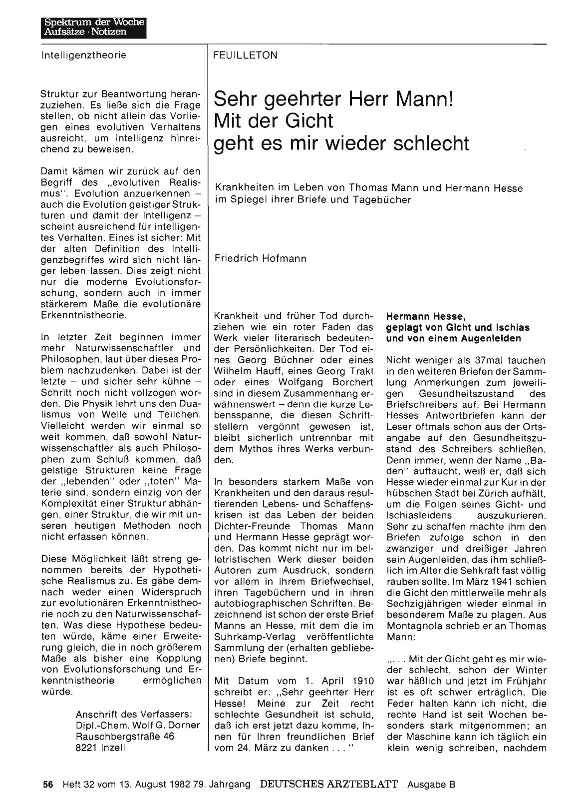 Vorschauseite 1: Sehr geehrter Herr Mann! Mit der Gicht geht es mir wieder schlecht