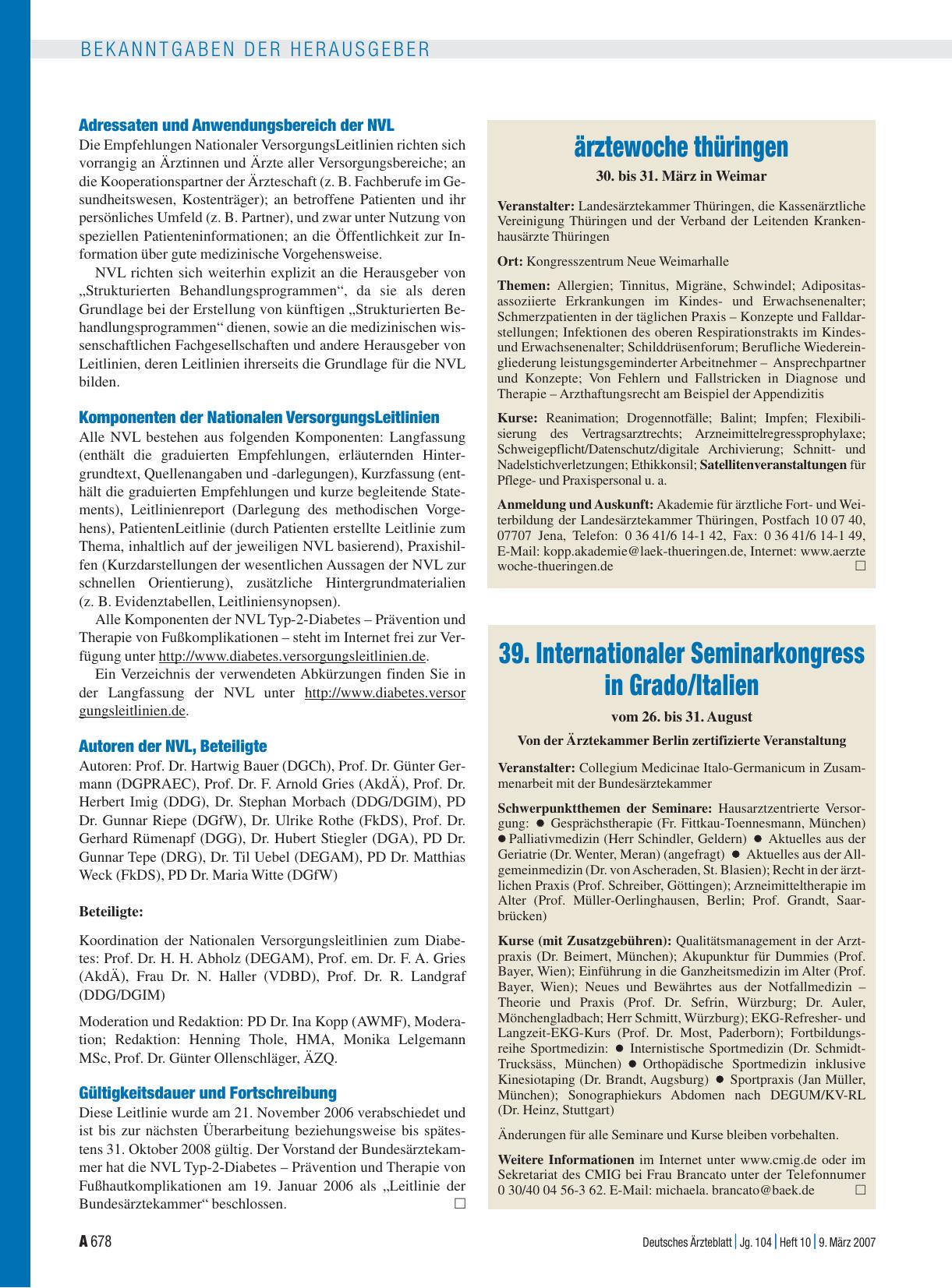 Vorschauseite 1: 39. Internationaler Seminarkongress in Grado/Italien vom 26. bis 31. August
