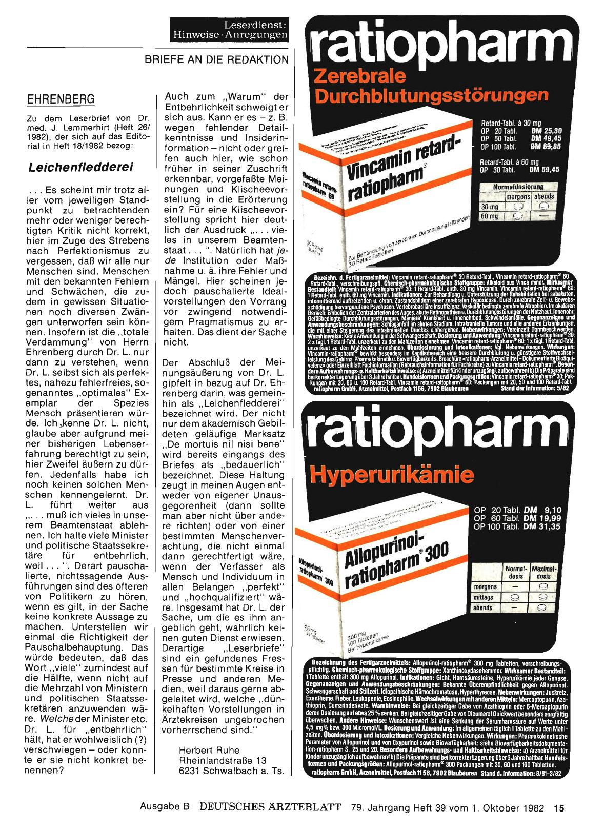 Vorschauseite 1: EHRENBERG: Leichenfledderei