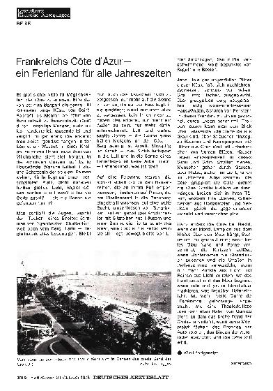 Vorschauseite 1: Frankreichs Cöte d'Azurein Ferienland für alle Jahreszeiten