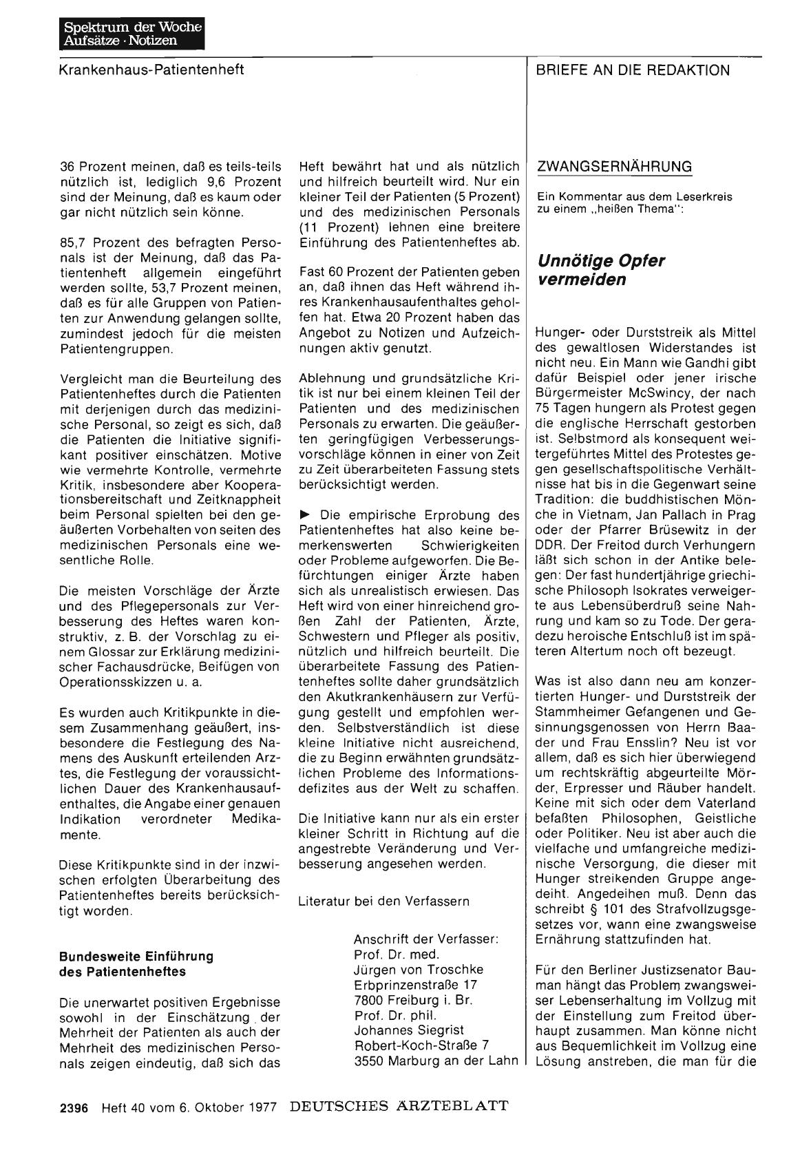 Vorschauseite 1: ZWANGSERNÄHRUNG: Unnötige Opfer vermeiden