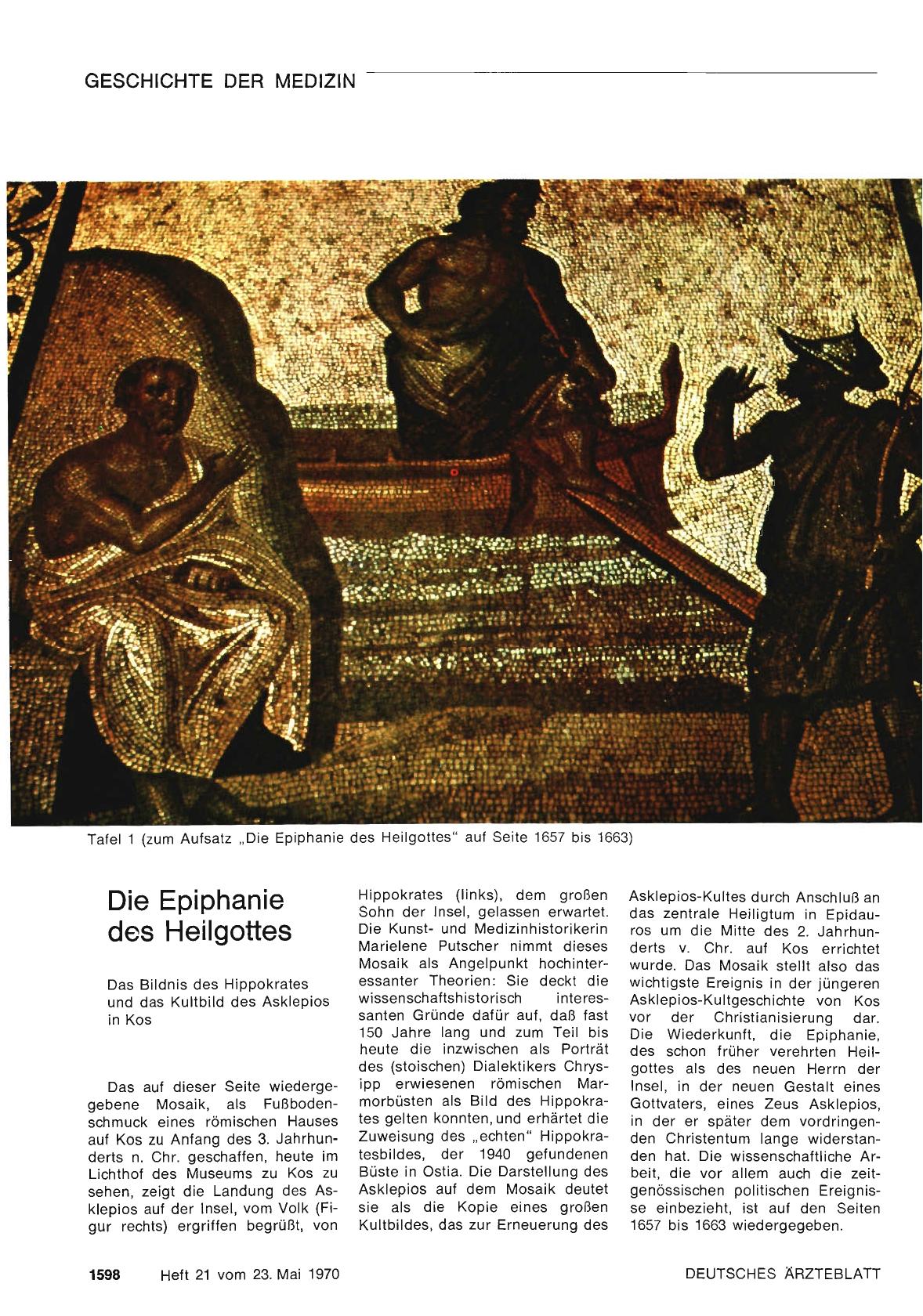 Vorschauseite 1: Die Epiphanie des Heilgottes