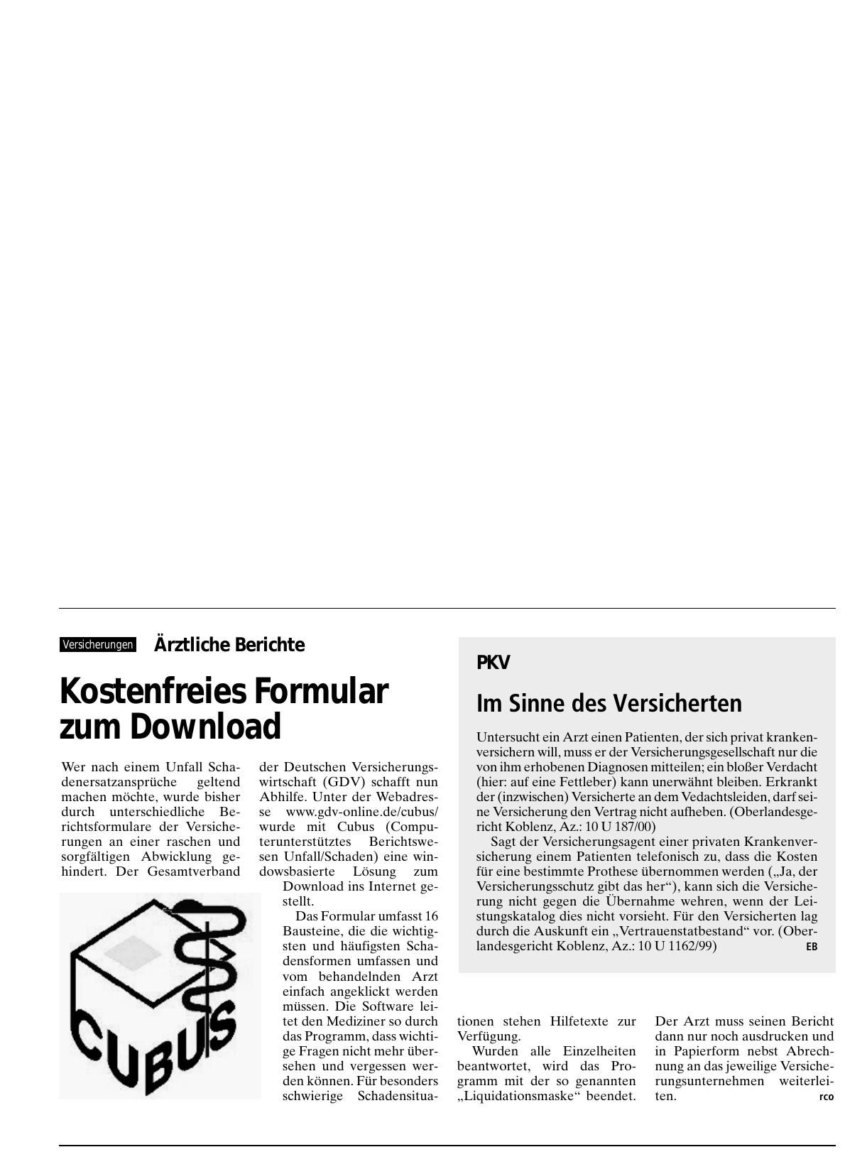 Vorschauseite 1: PKV: Im Sinne des Versicherten