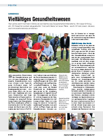 Vorschauseite 1: Sommerreise: Vielfältiges Gesundheitswesen