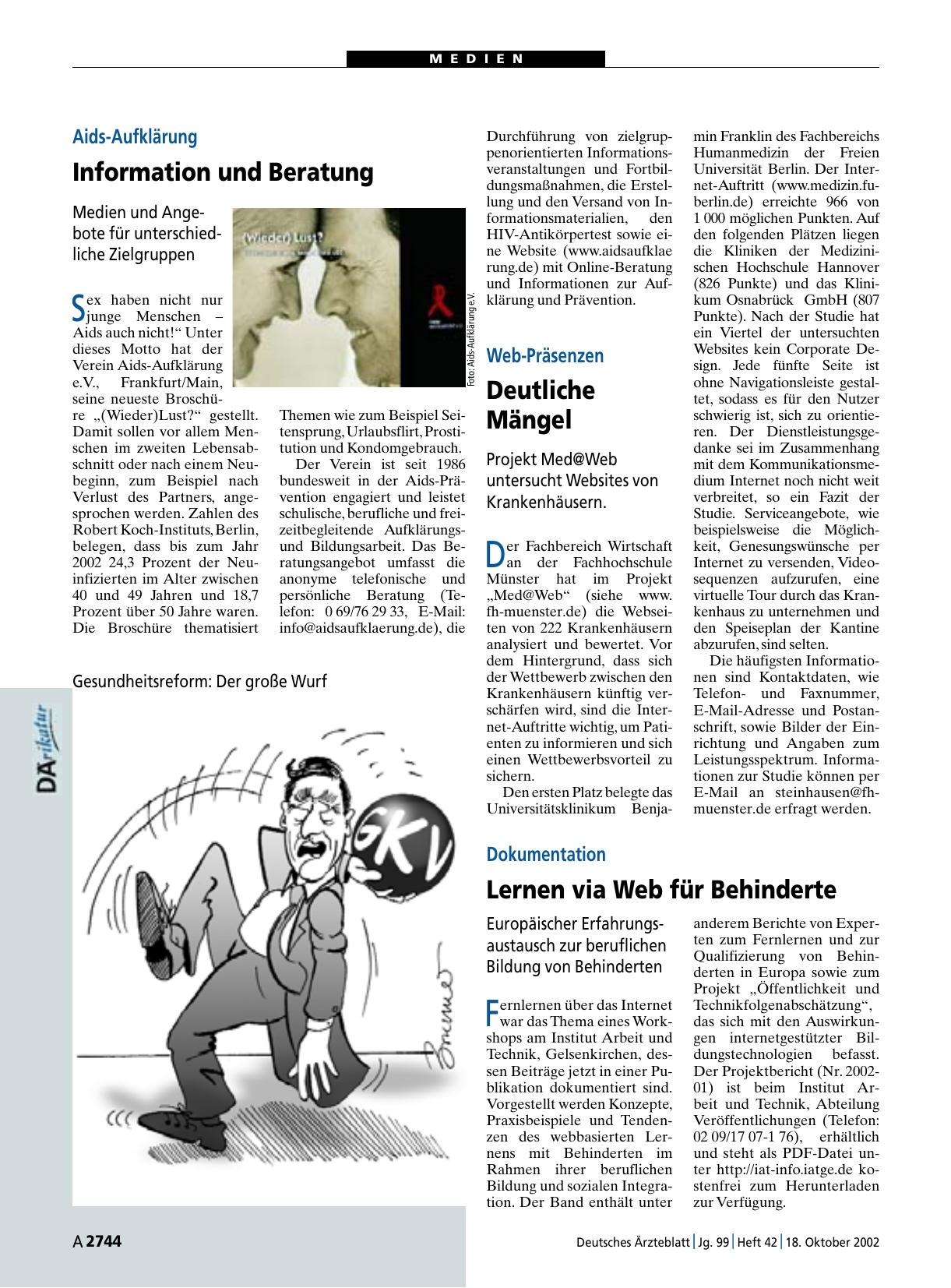 Vorschauseite 1: Web-Präsenzen: Deutliche Mängel